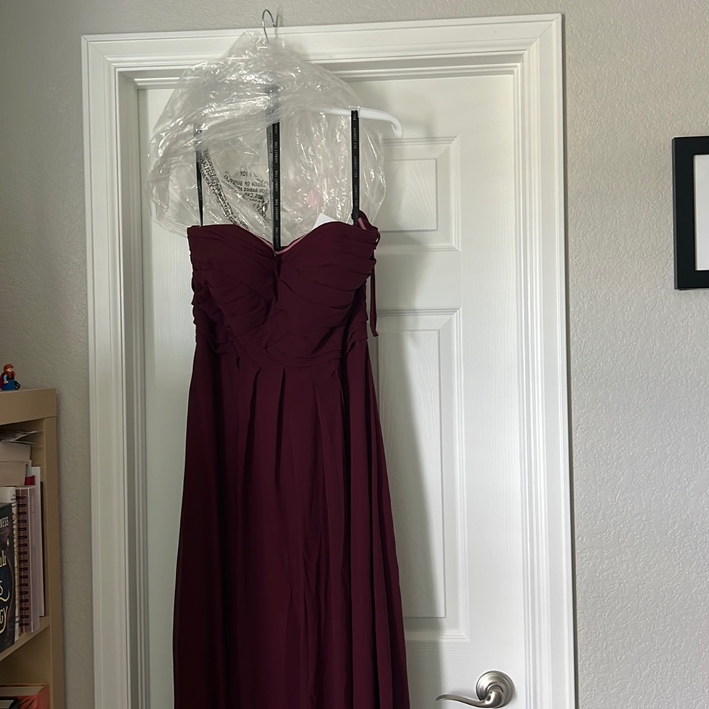 NWT Bill Levkoff burgundy strapless size 14 dress